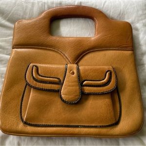 Vtg ROLEGO Leather Triple clutch/ purse ITALY